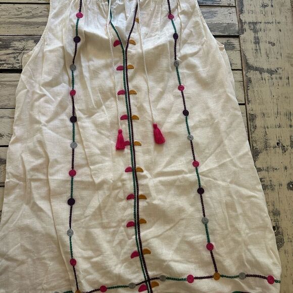 Madewell Embroidered Linen Blend Sunview Shift Dress - Picture 4 of 5